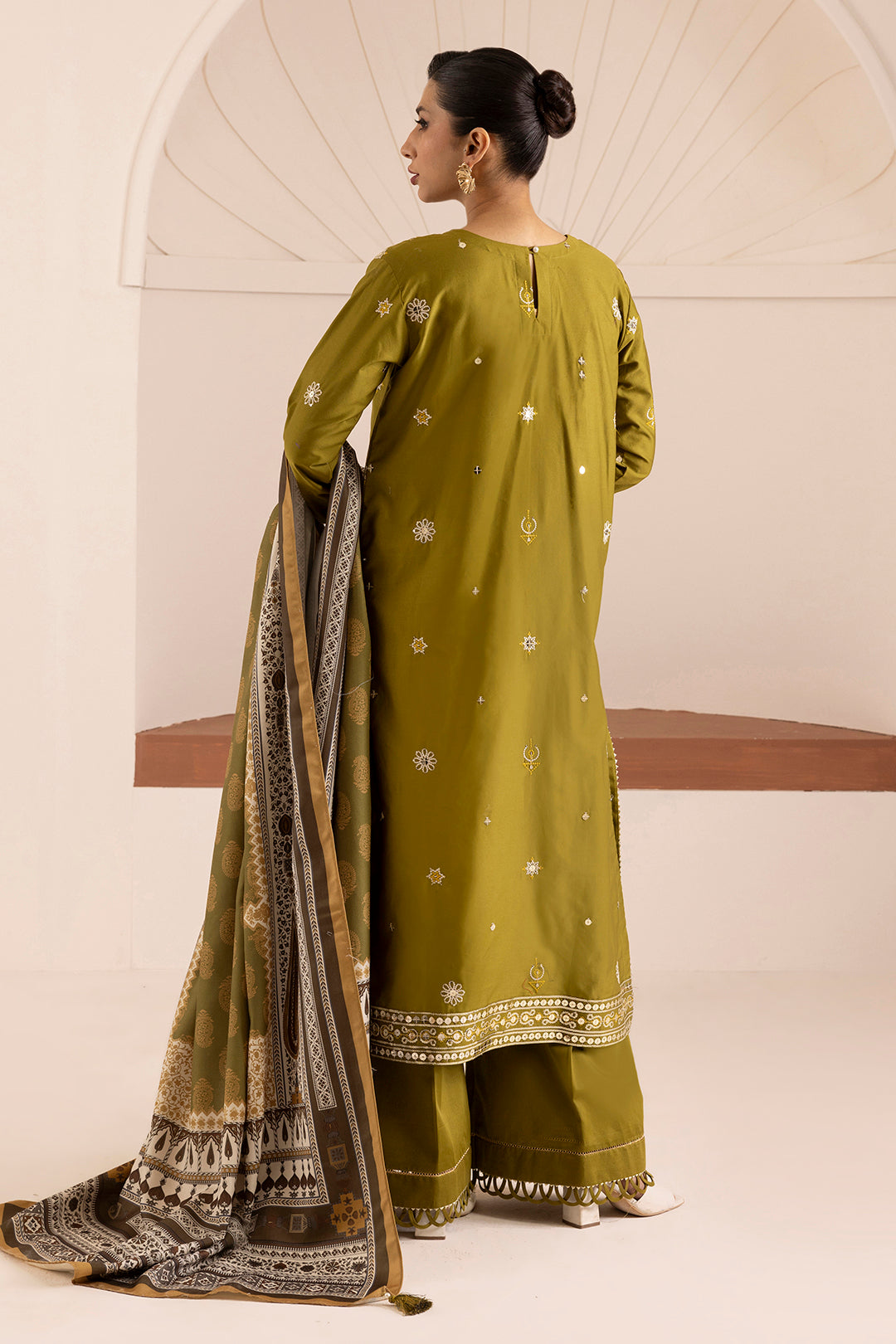 Embroidered Shirt Shalwar Shawl - 0265