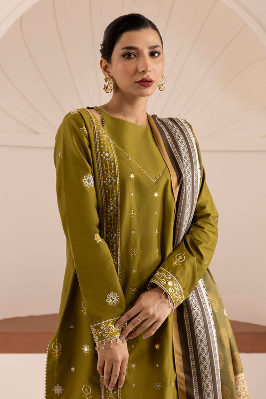 Embroidered Shirt Shalwar Shawl - 0265