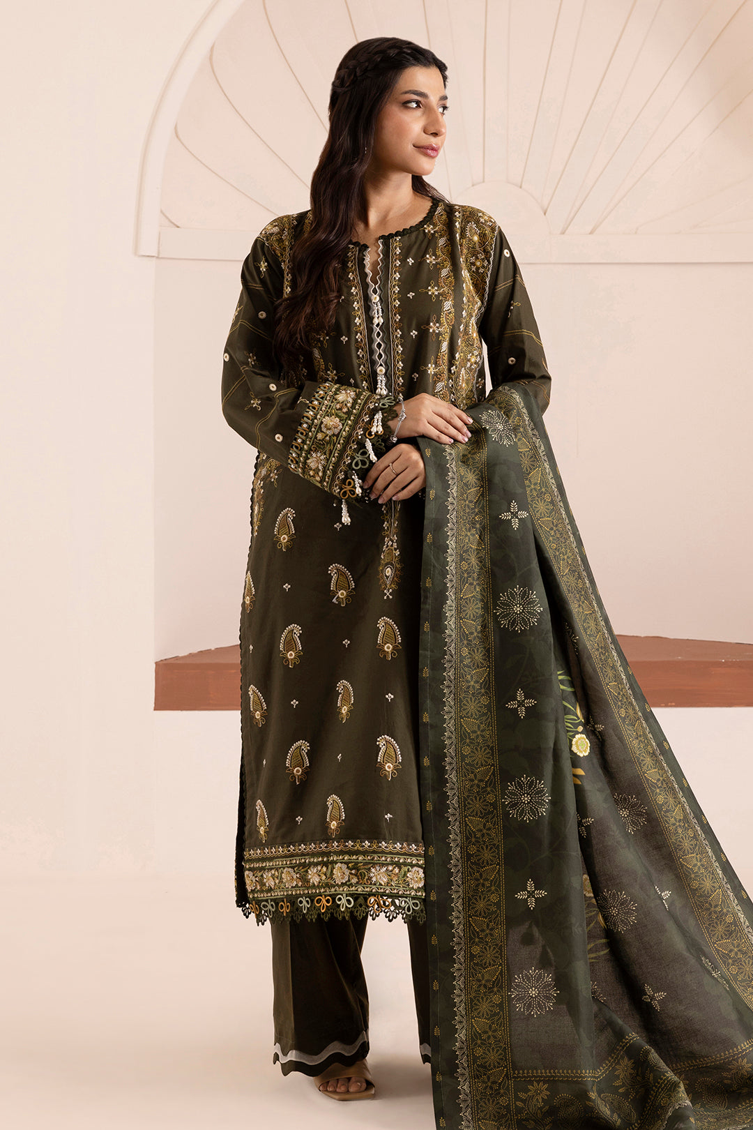Embroidered Shirt Shalwar Dupatta - 0266