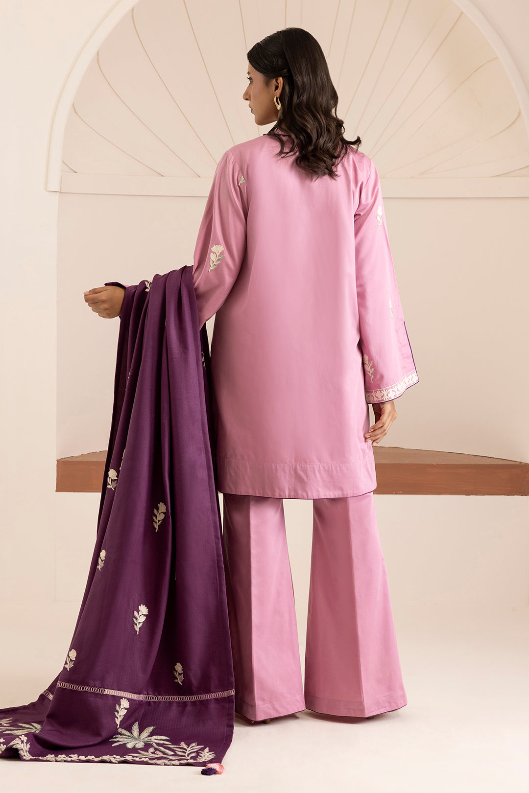 Embroidered Shirt Shalwar Shawl - 0268