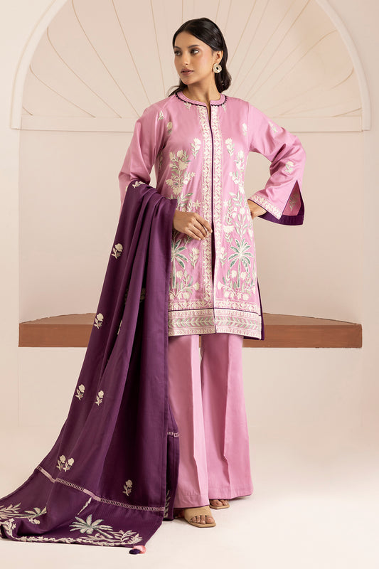Embroidered Shirt Shalwar Shawl - 0268