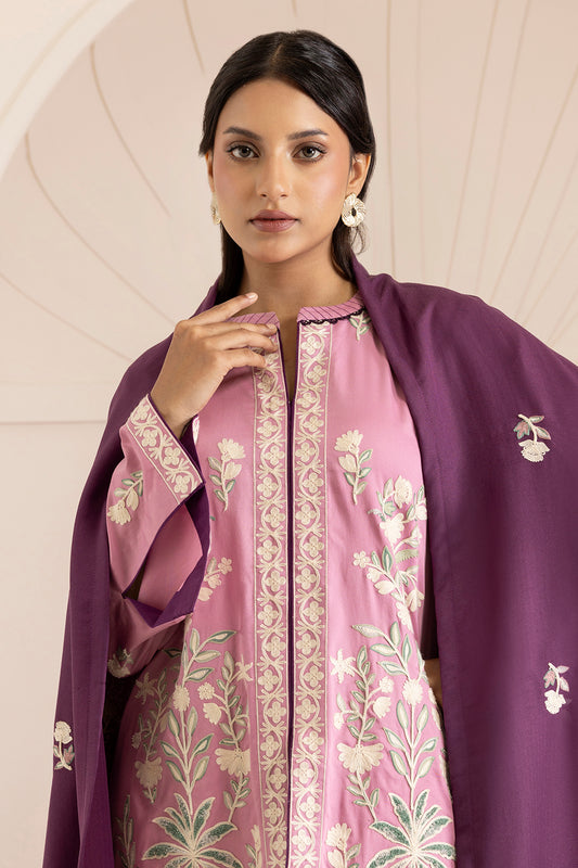 Embroidered Shirt Shalwar Shawl - 0268