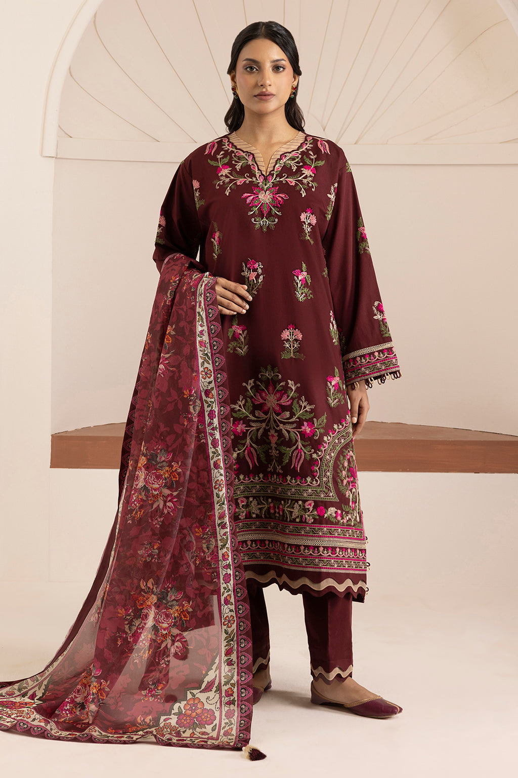Embroidered Shirt Shalwar Dupatta - 0269