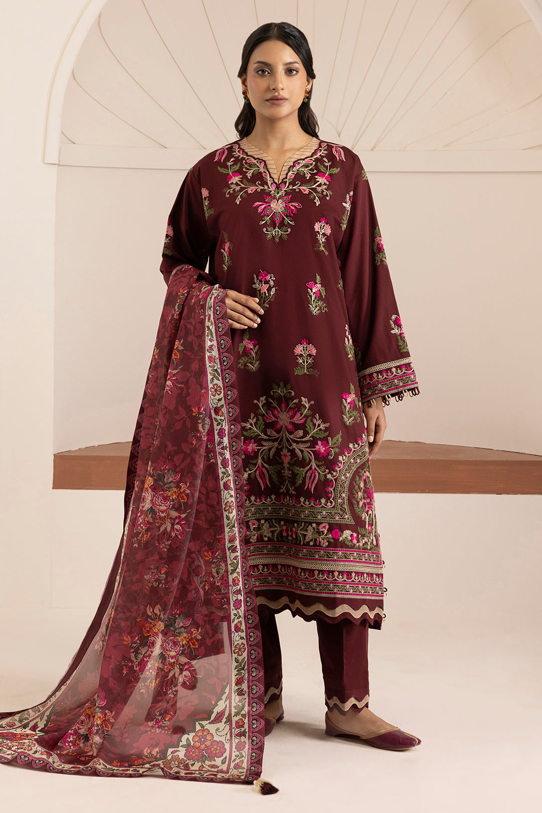 Embroidered Shirt Shalwar Dupatta - 0269