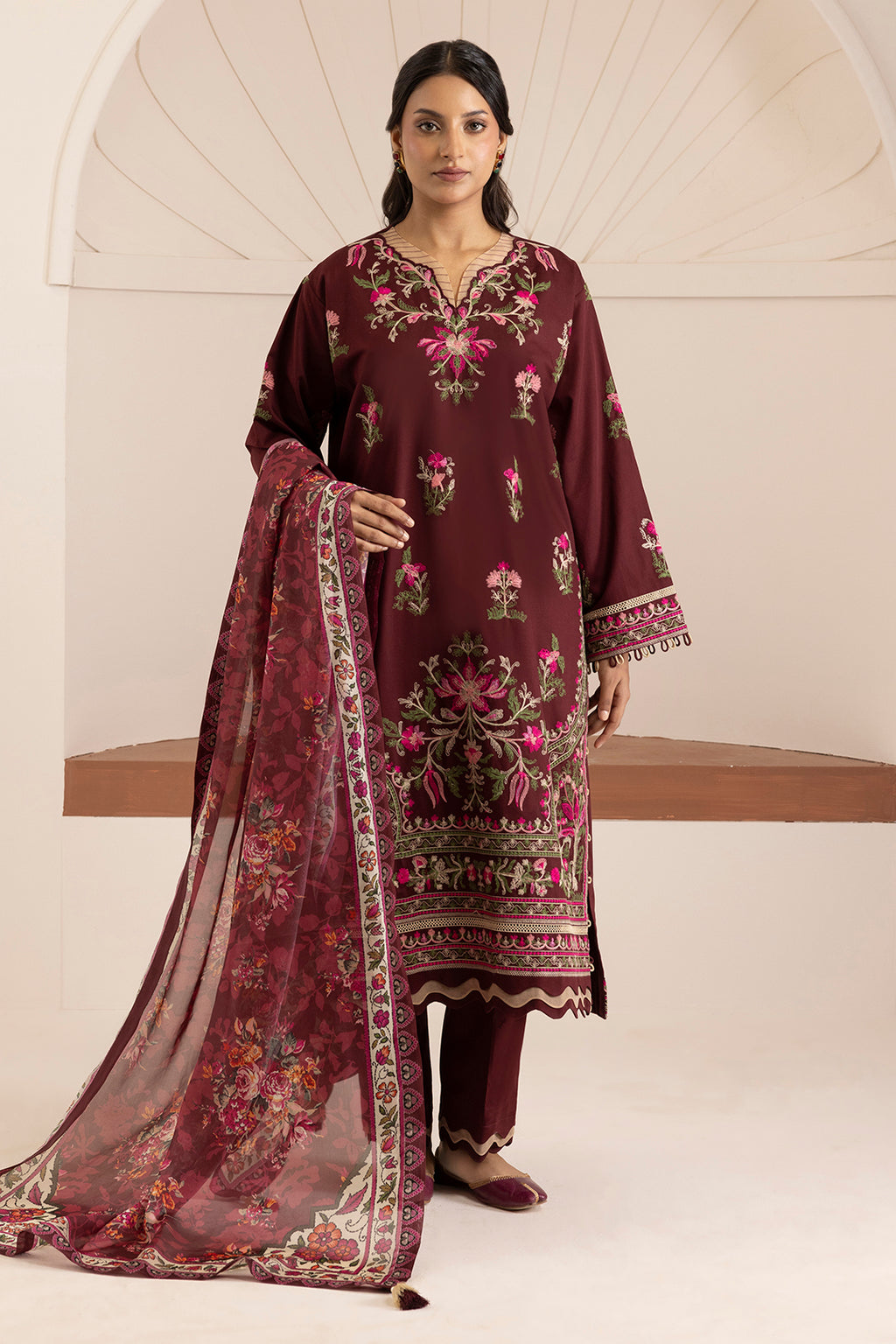 Embroidered Shirt Shalwar Dupatta - 0269