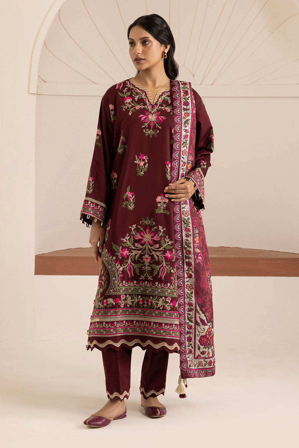 Embroidered Shirt Shalwar Dupatta - 0269