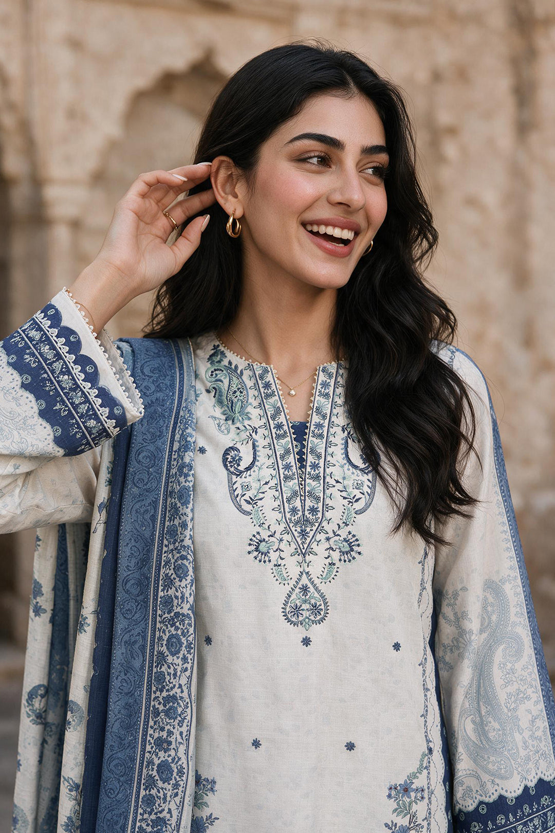 Embroidered Shirt Dupatta - 0101