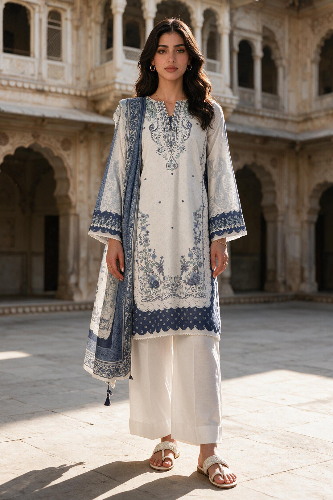 Embroidered Shirt Dupatta - 0101