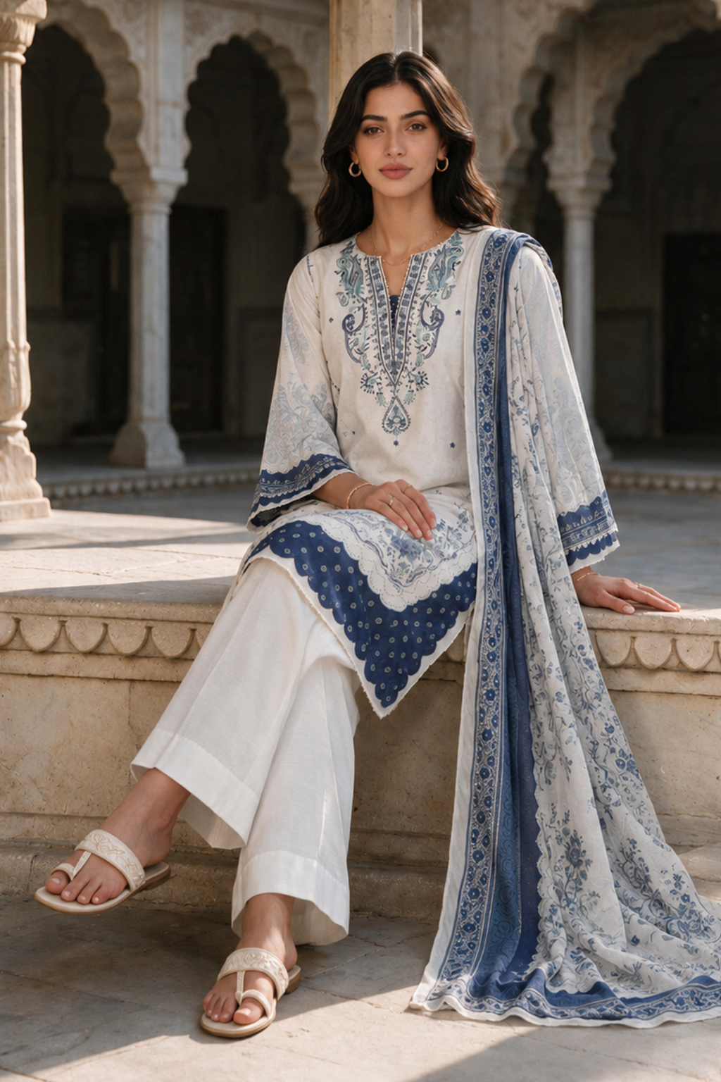 Embroidered Shirt Dupatta - 0101