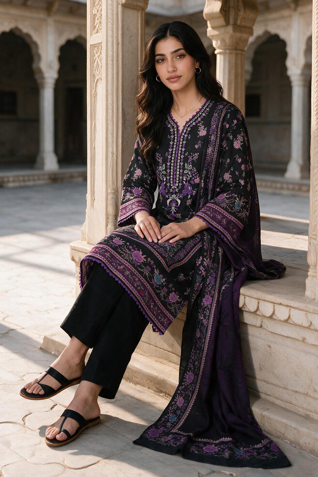 Embroidered Shirt Dupatta - 0108