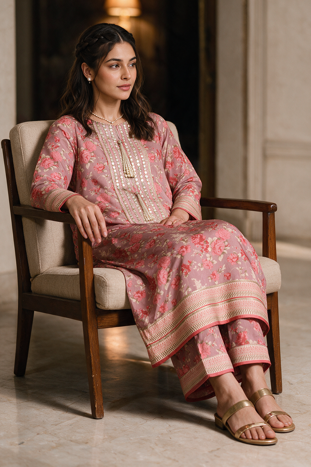 Embroidered Shirt Shalwar - 0445