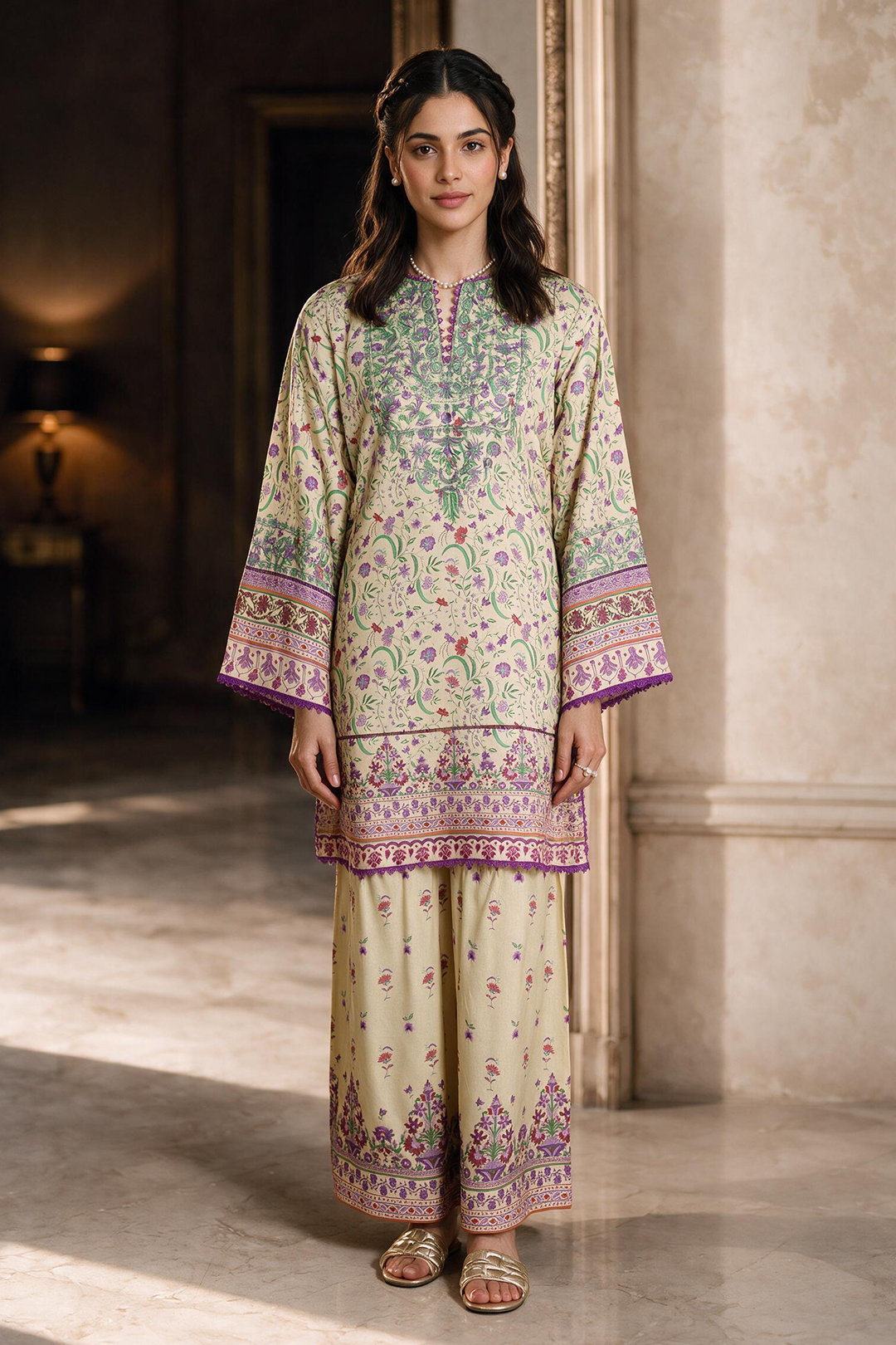 Embroidered Shirt Shalwar - 0446