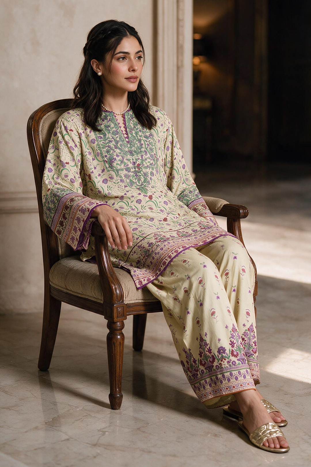 Embroidered Shirt Shalwar - 0446