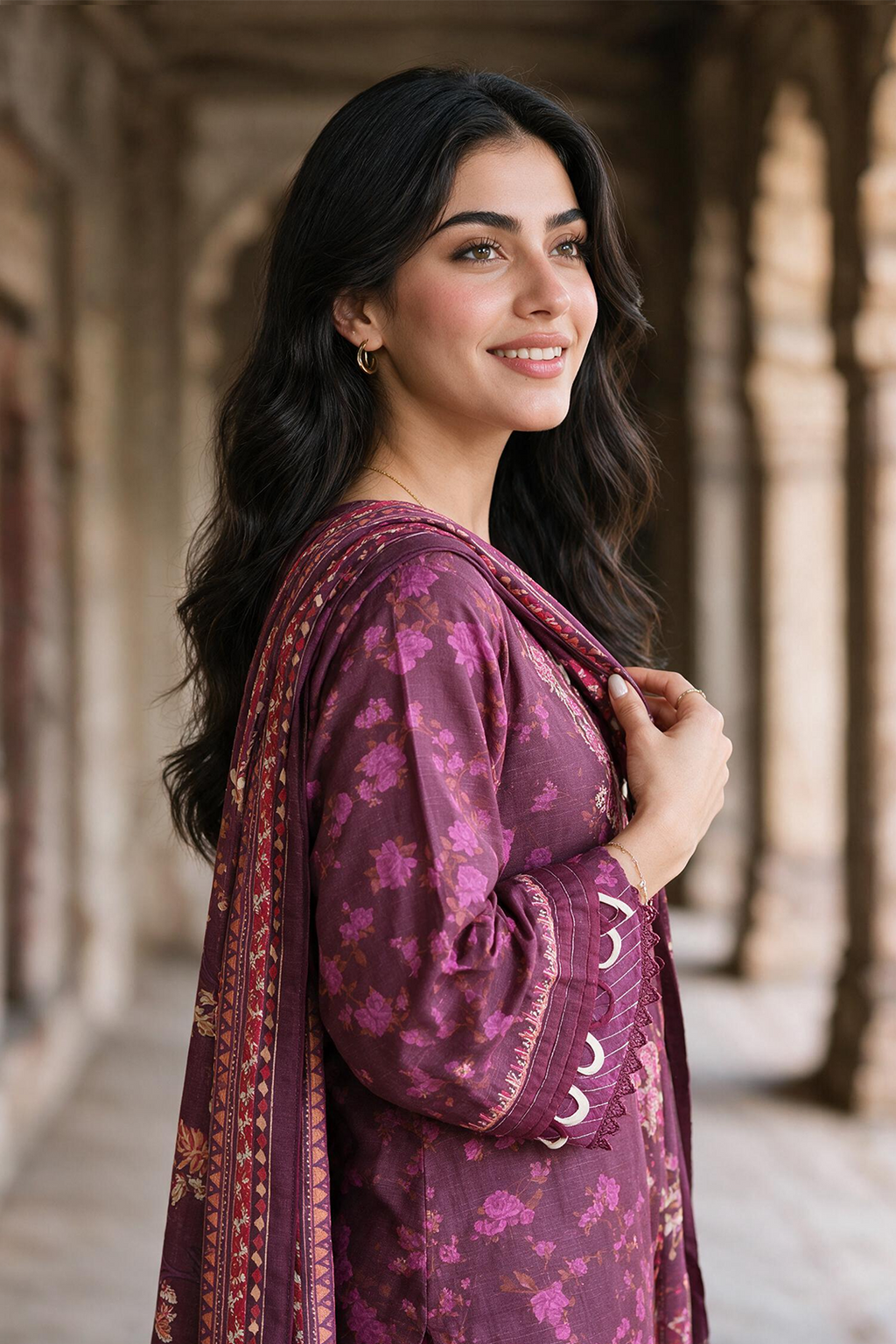 Embroidered Shirt Shalwar Dupatta - 0163