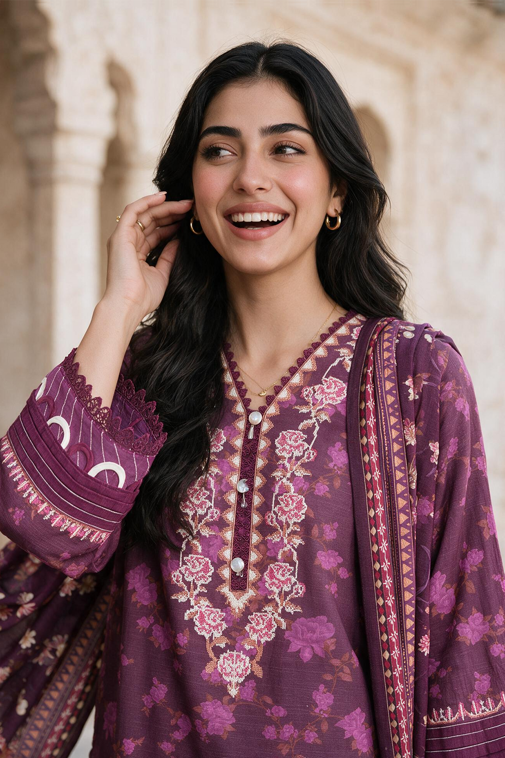 Embroidered Shirt Shalwar Dupatta - 0163