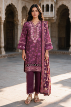 Embroidered Shirt Shalwar Dupatta - 0163