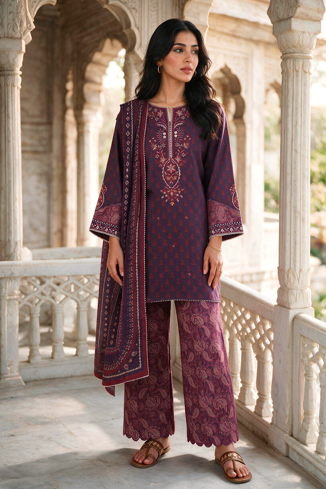 Embroidered Shirt Shalwar Dupatta - 0165
