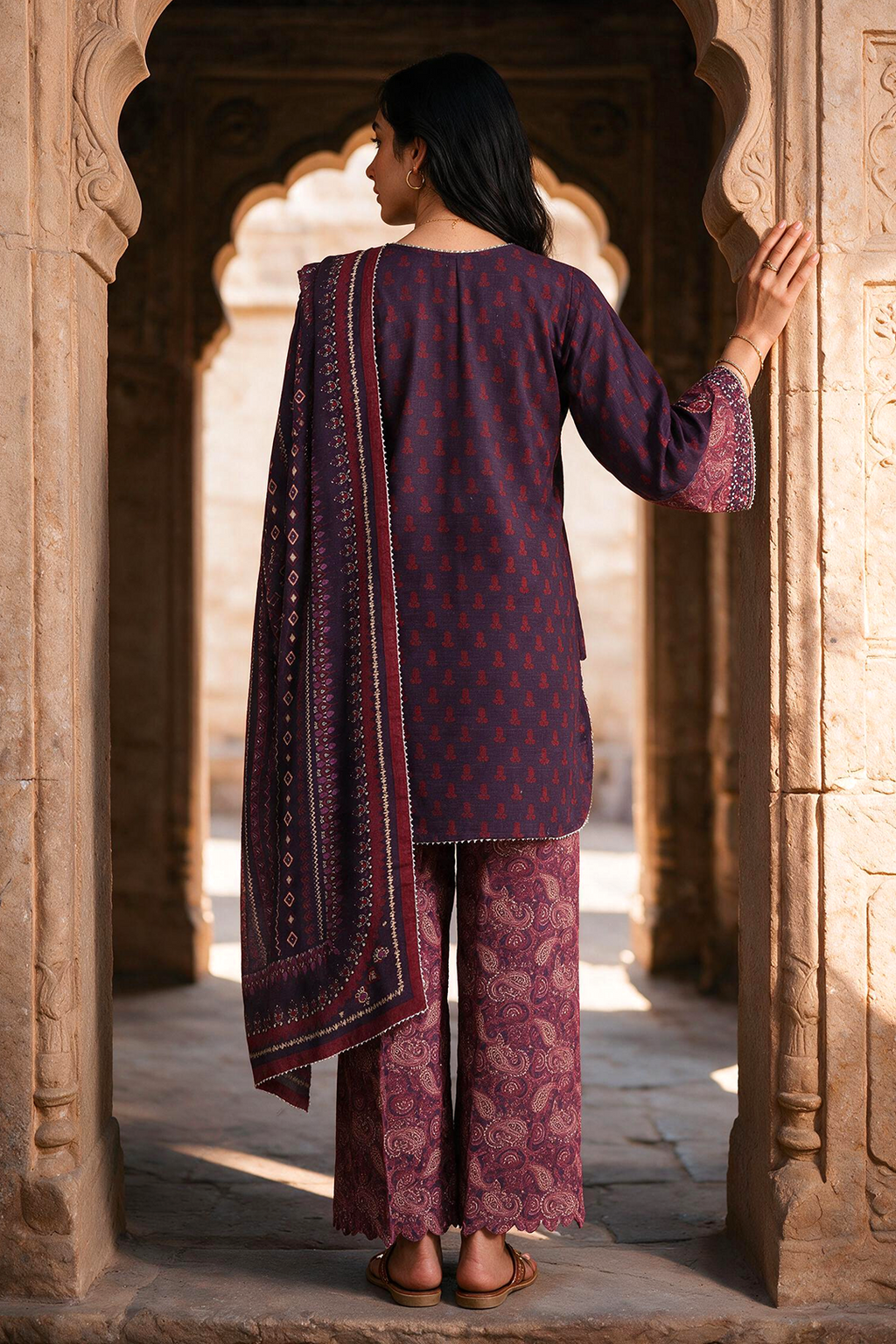Embroidered Shirt Shalwar Dupatta - 0165