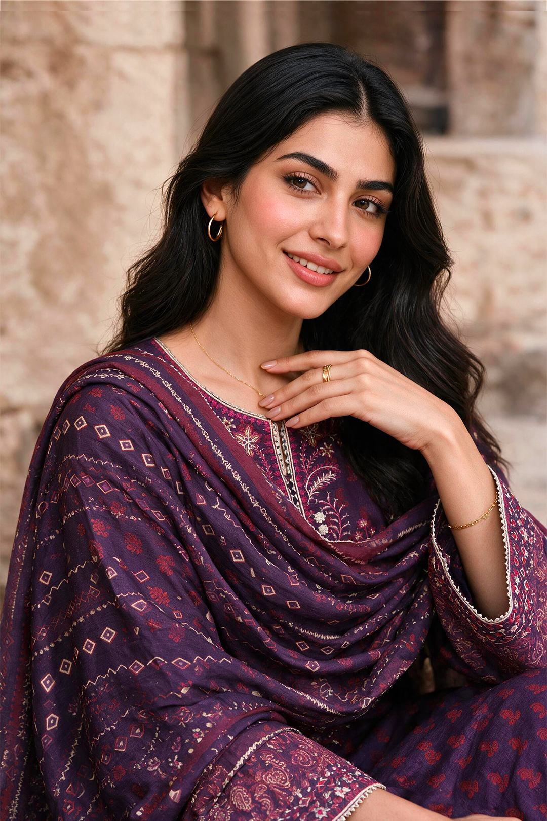 Embroidered Shirt Shalwar Dupatta - 0165