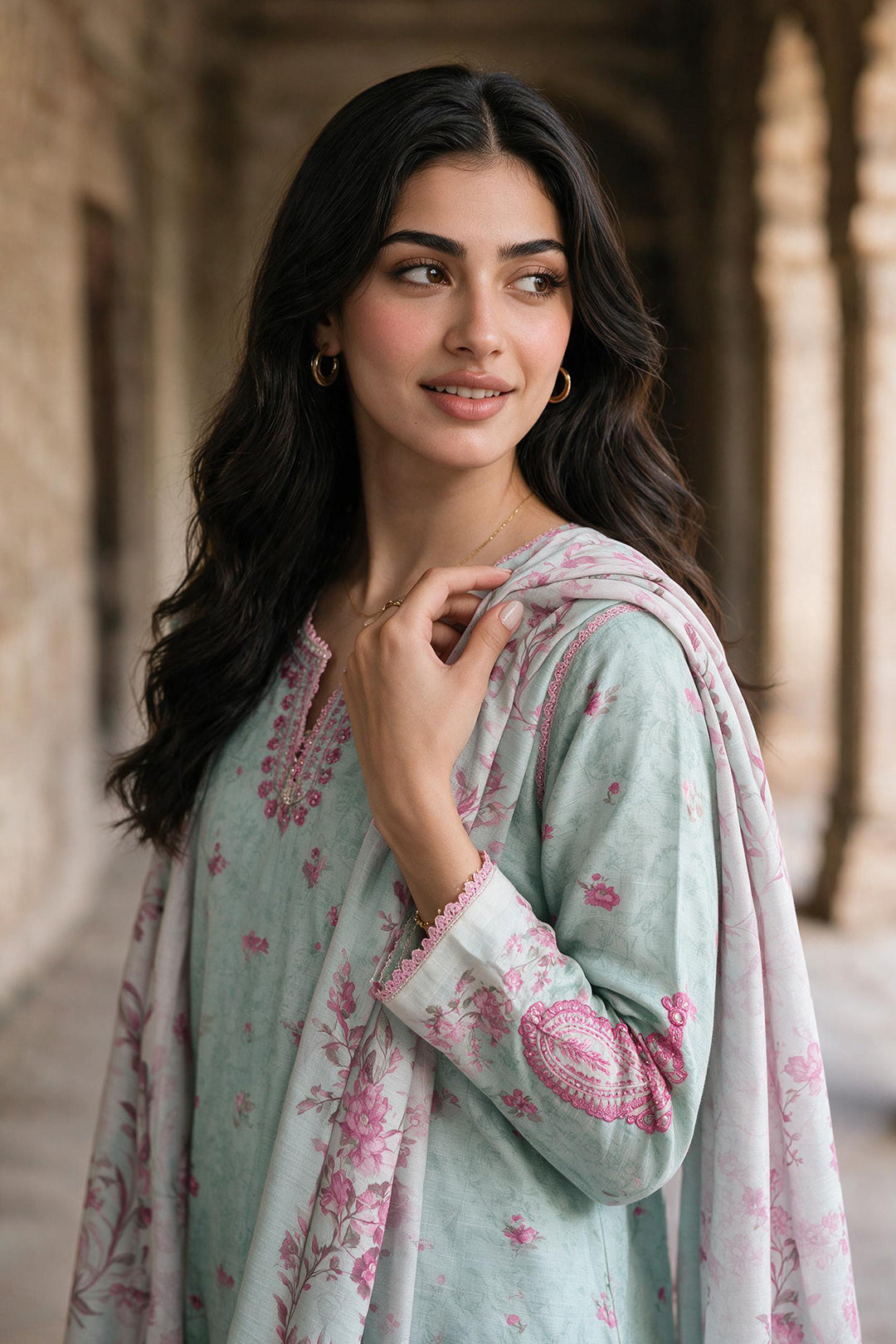 Embroidered Shirt Shalwar Dupatta - 0166