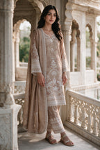 Embroidered Shirt Shalwar Shawl - 0167