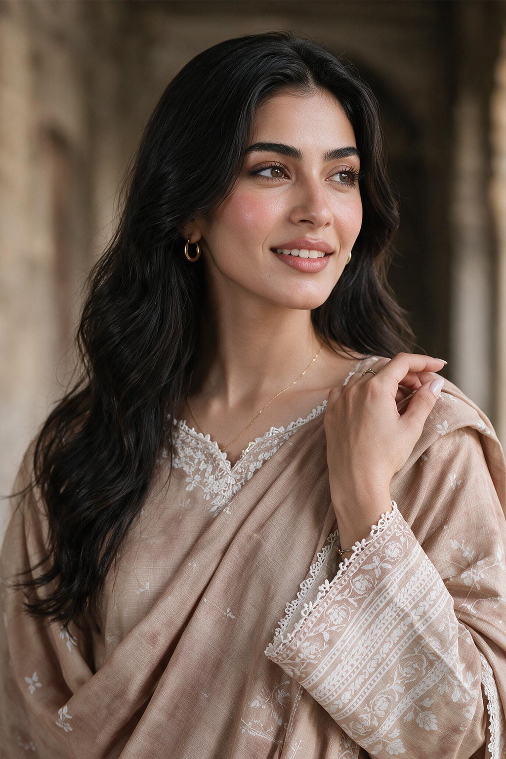 Embroidered Shirt Shalwar Shawl - 0167