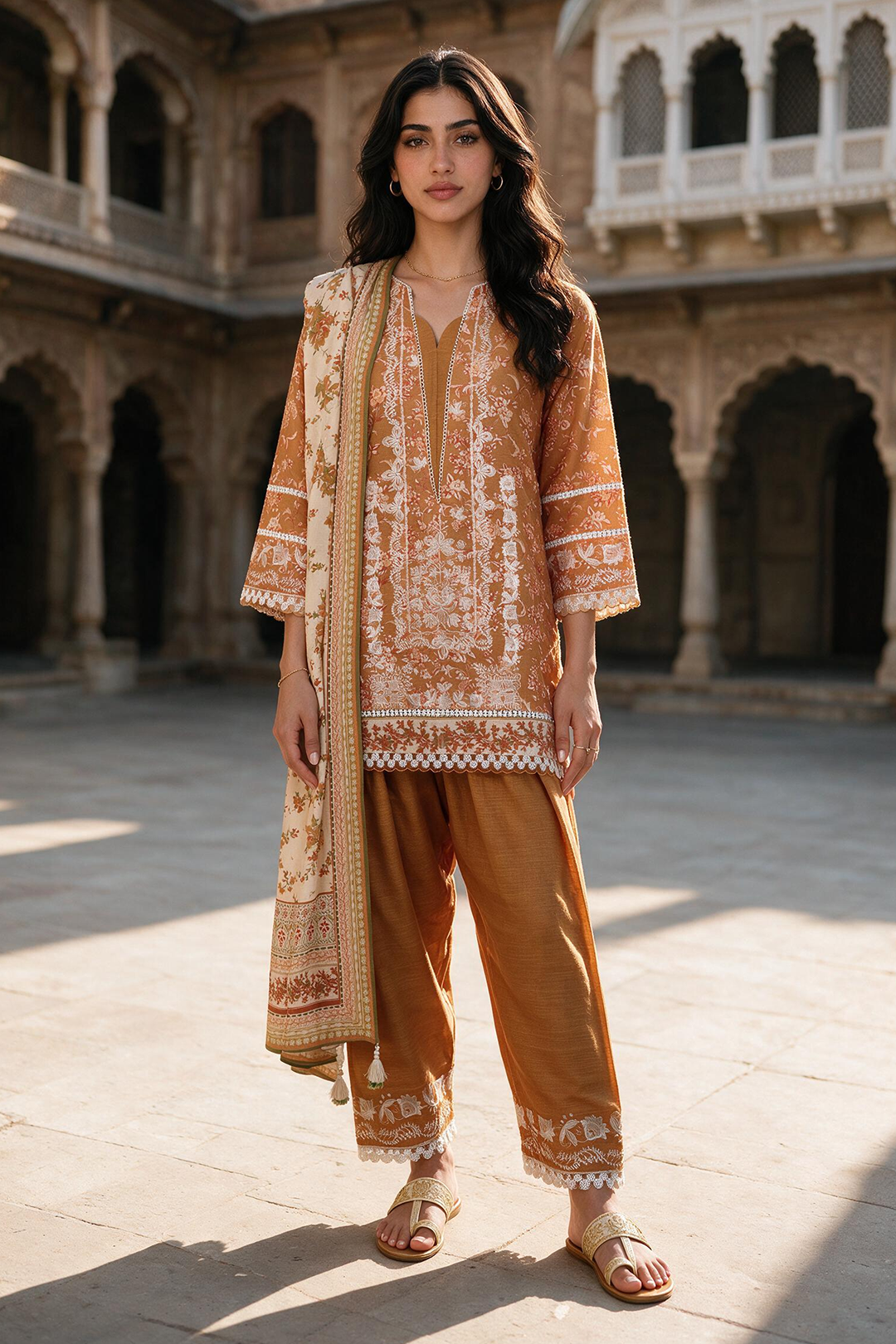 Embroidered Shirt Shalwar Dupatta - 0169