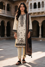Embroidered Shirt Shalwar Shawl - 0171