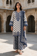 Embroidered Shirt Shalwar Shawl - 0174