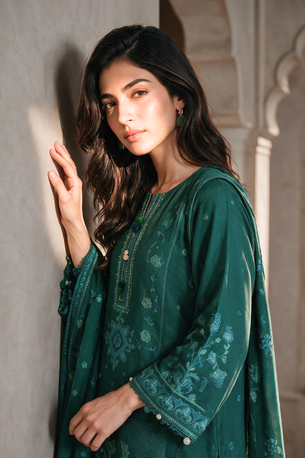 Embroidered Shirt Shalwar Dupatta - 0187