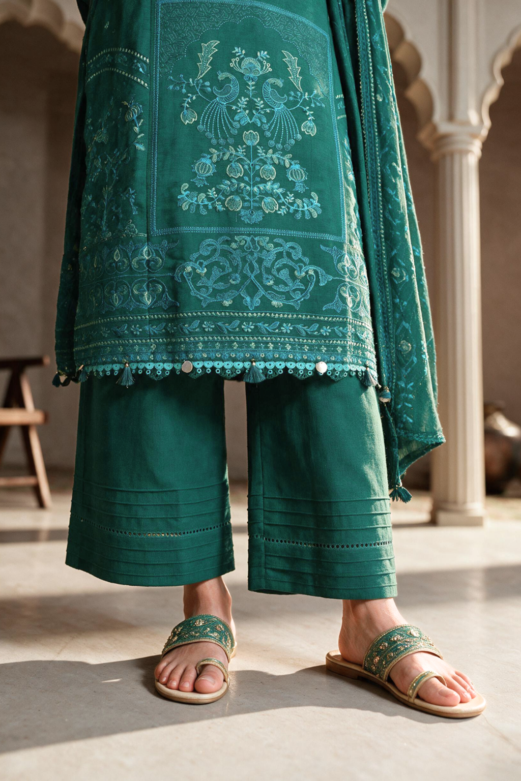Embroidered Shirt Shalwar Dupatta - 0187
