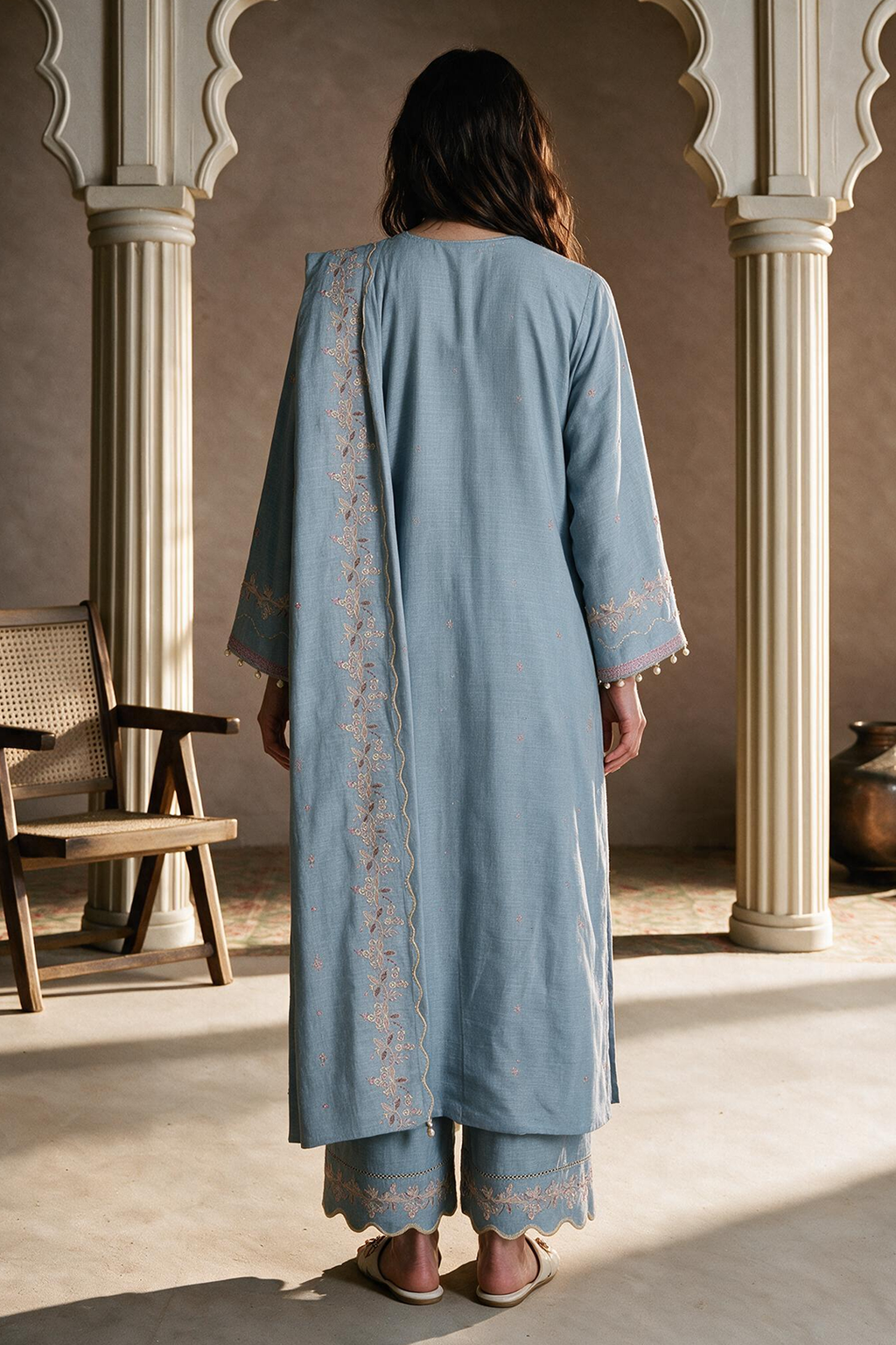 Embroidered Shirt Shalwar Dupatta - 0189