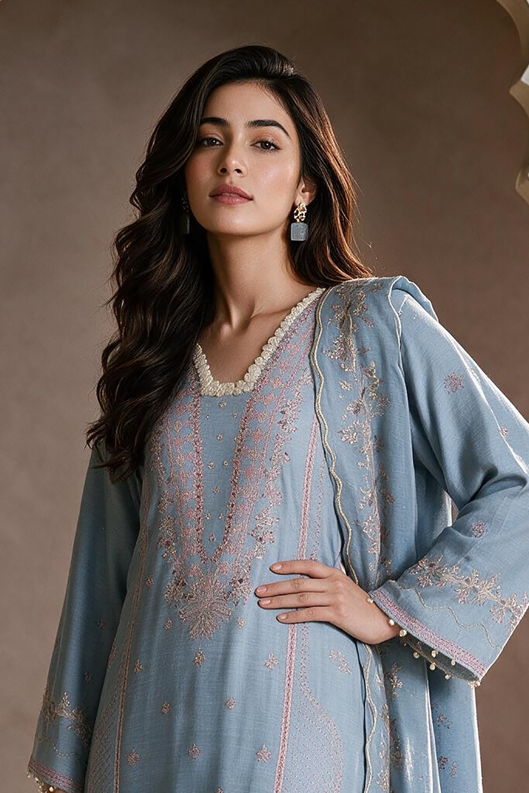 Embroidered Shirt Shalwar Dupatta - 0189