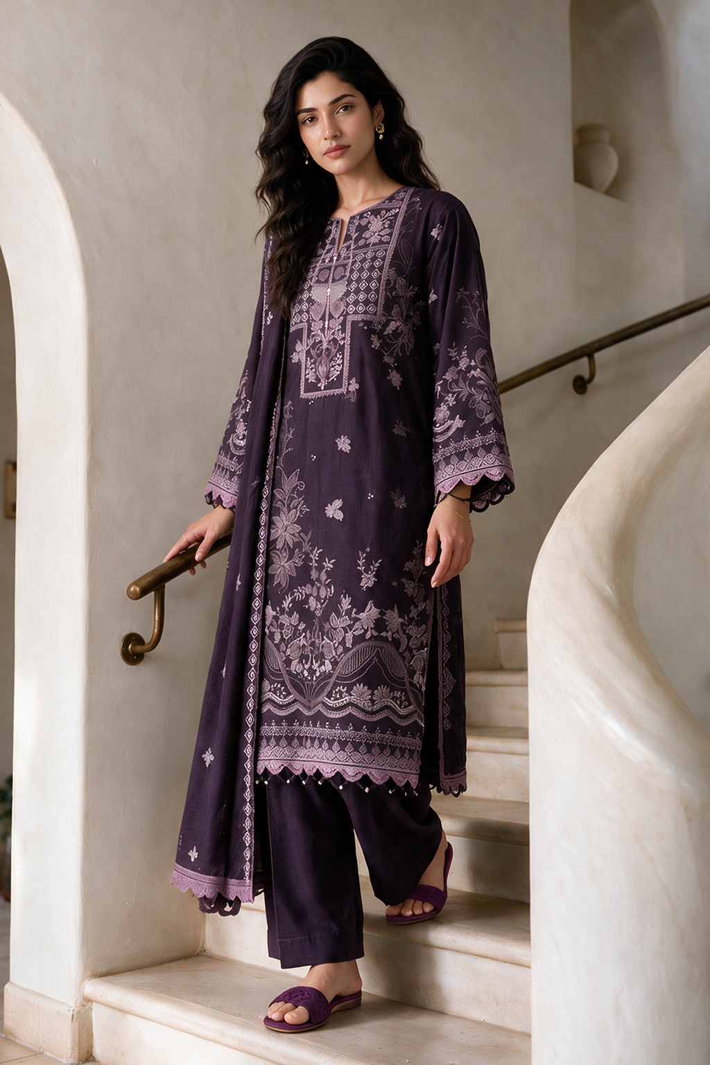 Embroidered Shirt Shalwar Dupatta - 0253