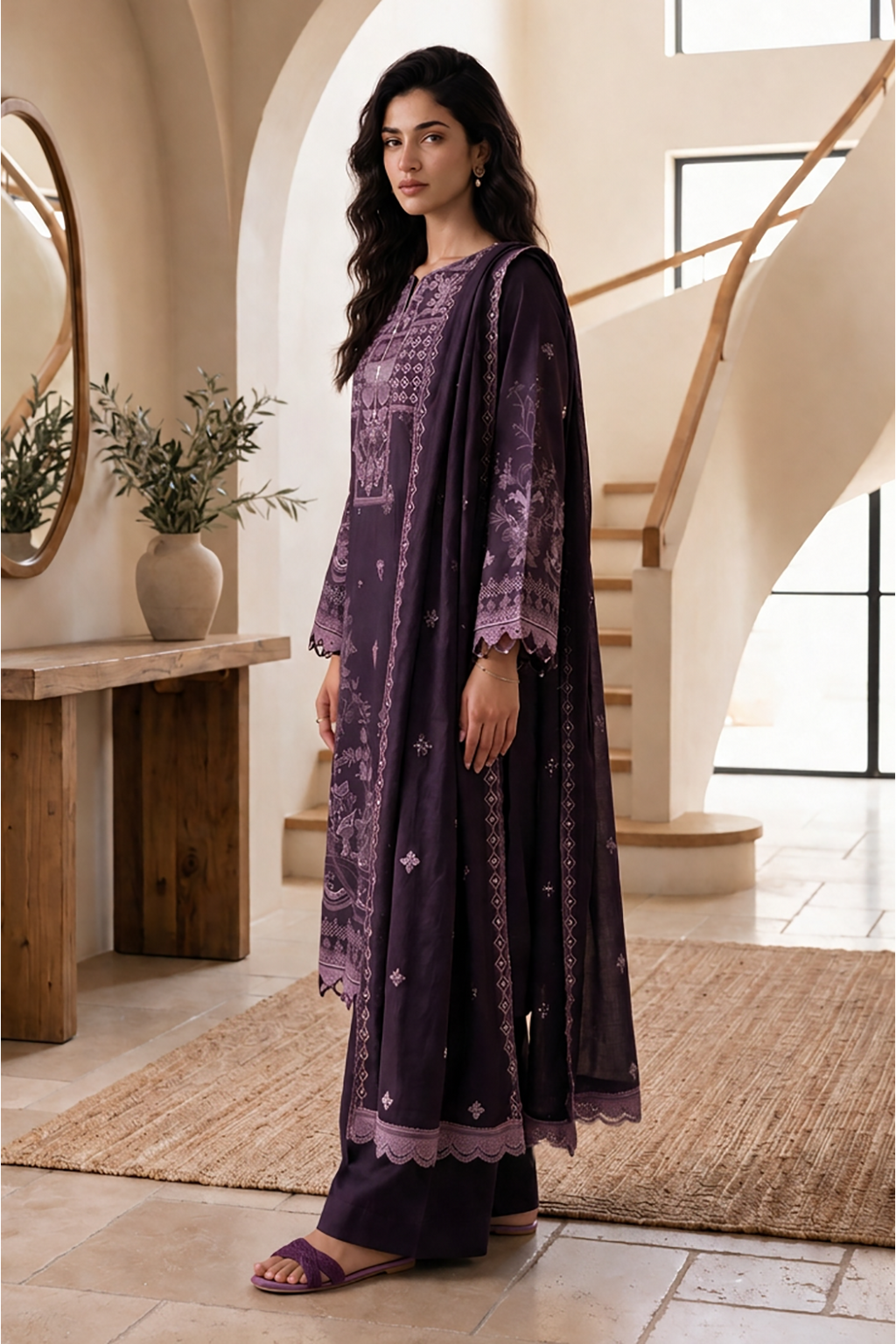 Embroidered Shirt Shalwar Dupatta - 0253