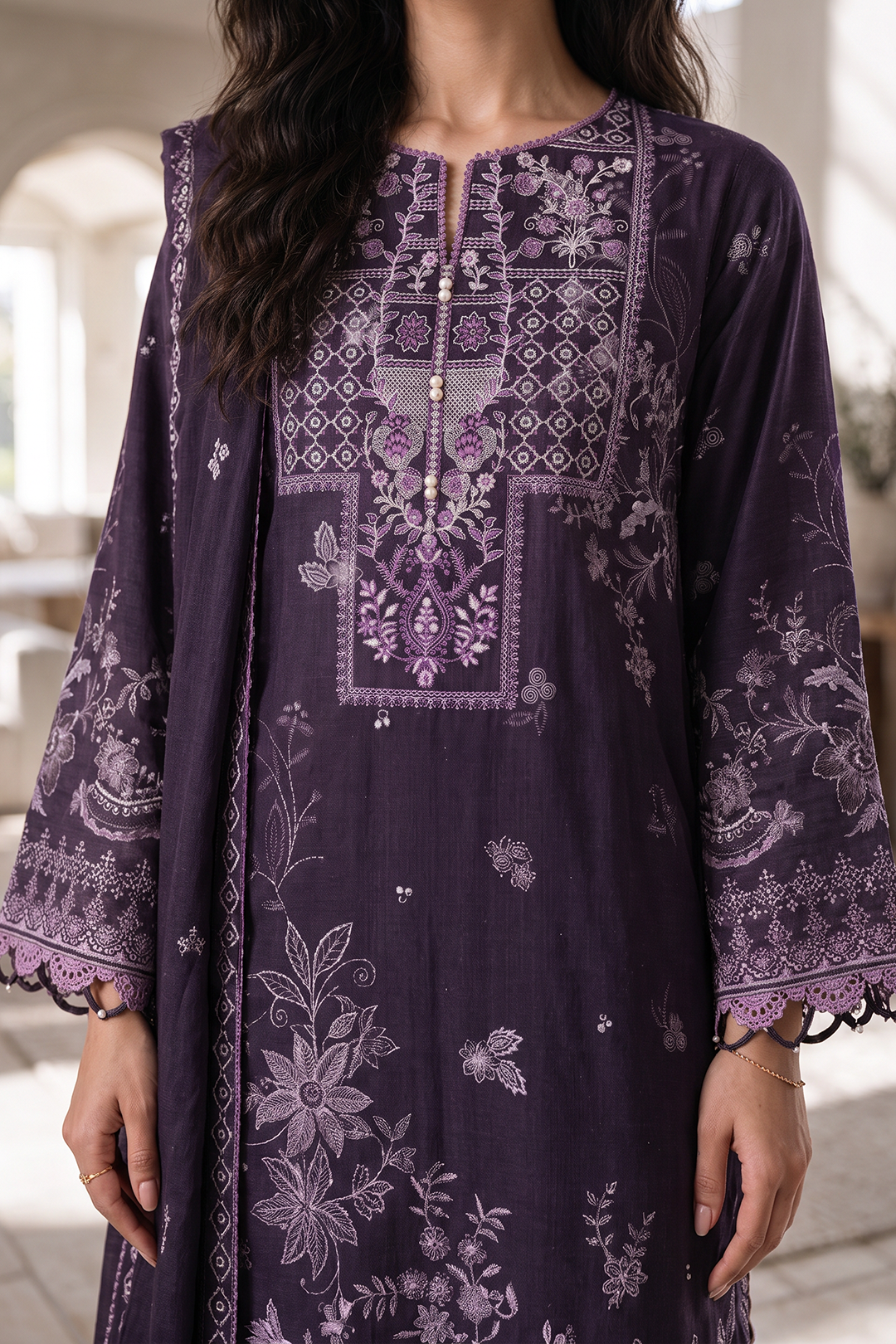 Embroidered Shirt Shalwar Dupatta - 0253