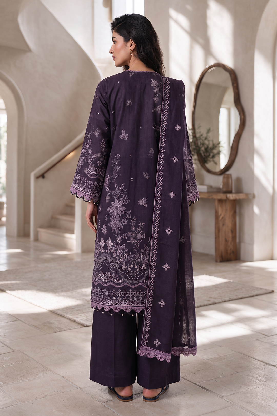 Embroidered Shirt Shalwar Dupatta - 0253