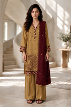 Embroidered Shirt Shalwar Shawl - 0261