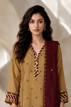 Embroidered Shirt Shalwar Shawl - 0261