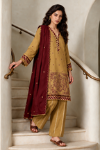 Embroidered Shirt Shalwar Shawl - 0261