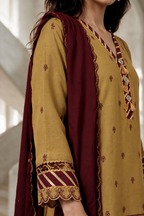 Embroidered Shirt Shalwar Shawl - 0261