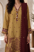 Embroidered Shirt Shalwar Shawl - 0261