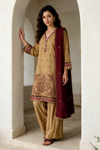Embroidered Shirt Shalwar Shawl - 0261