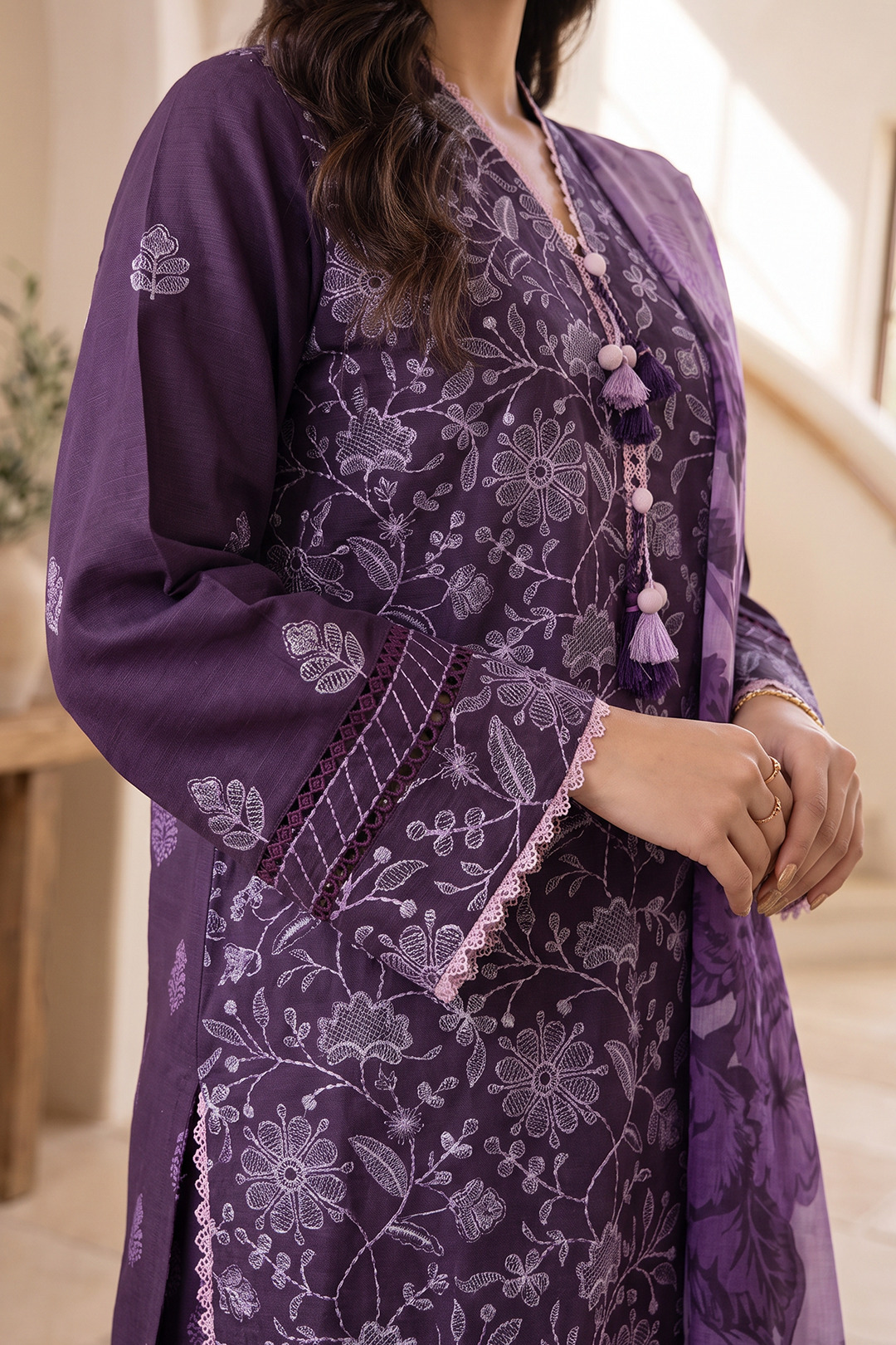 Embroidered Shirt Shalwar Dupatta - 0319