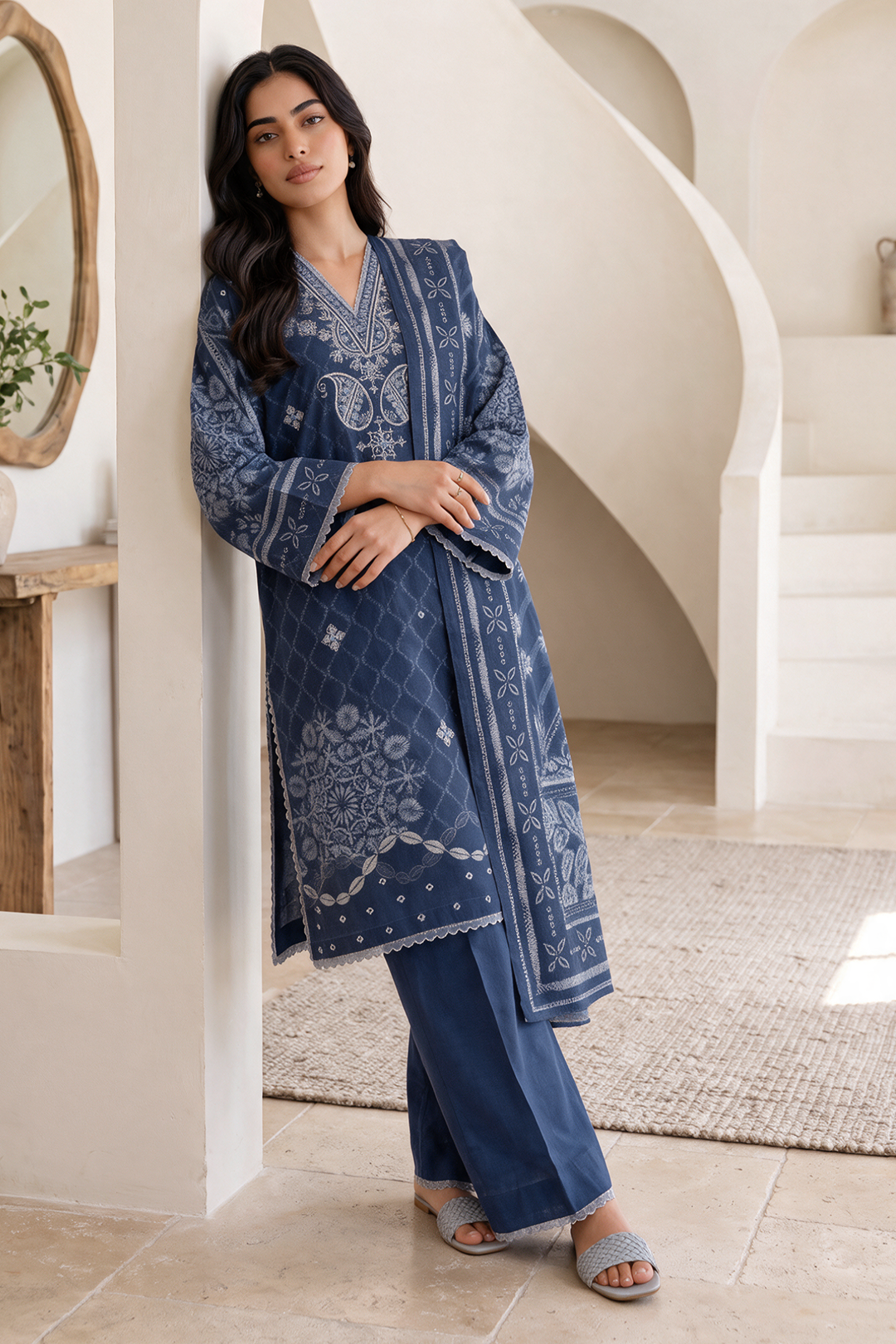 Embroidered Shirt Shalwar Dupatta - 0320