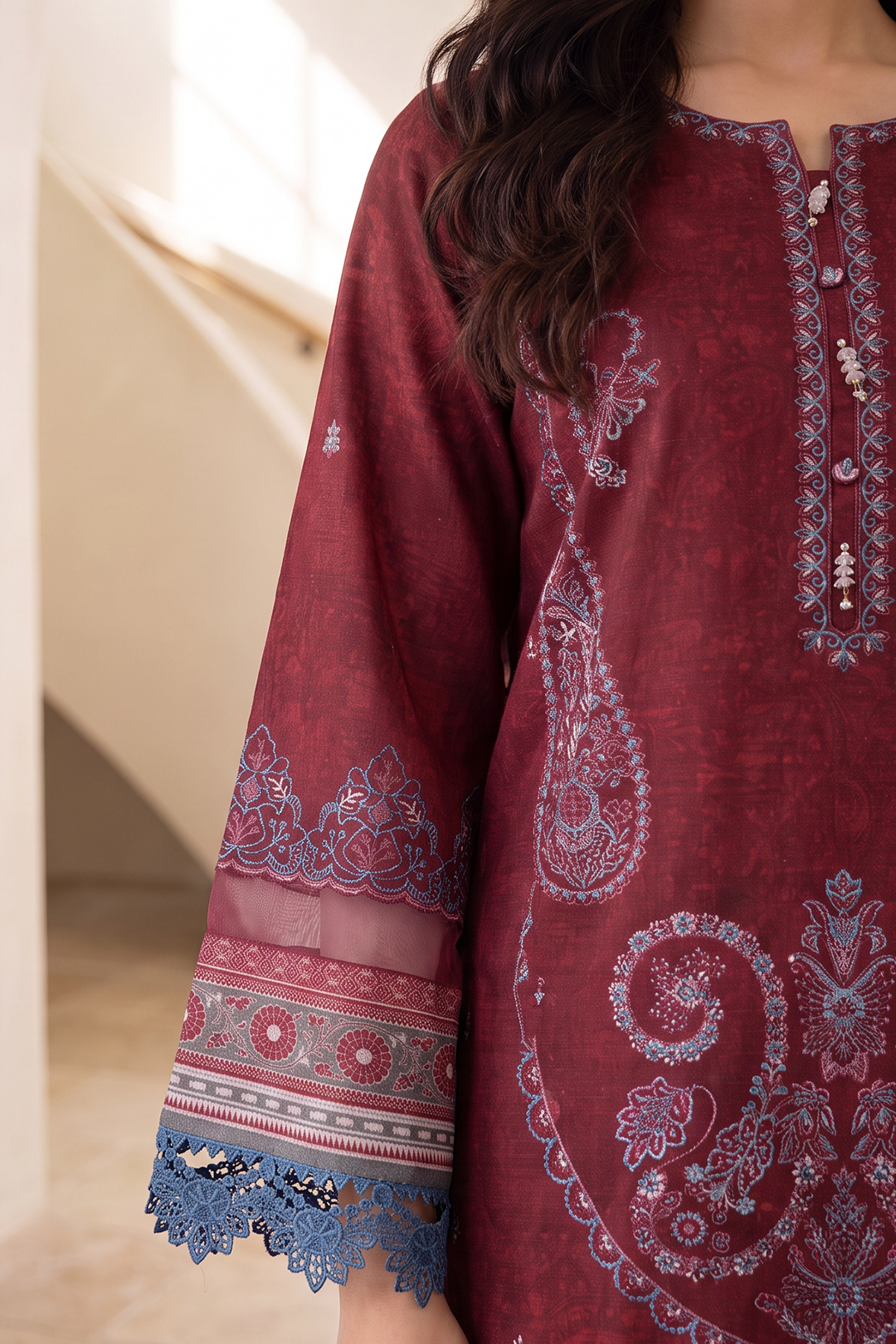 Embroidered Shirt Shalwar Dupatta - 0322