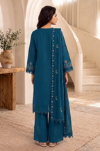 Embroidered Shirt Shalwar Shawl - 0323