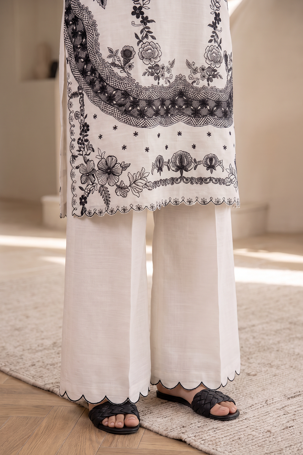 Embroidered Shirt Shalwar Shawl - 0325