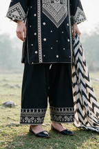 Embroidered Shirt Shalwar Shawl - 0336