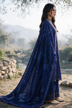 Embroidered Shirt Shalwar Shawl - 0337